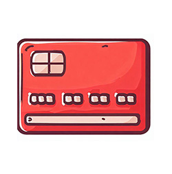 Ilustrace bankovní platební karty.