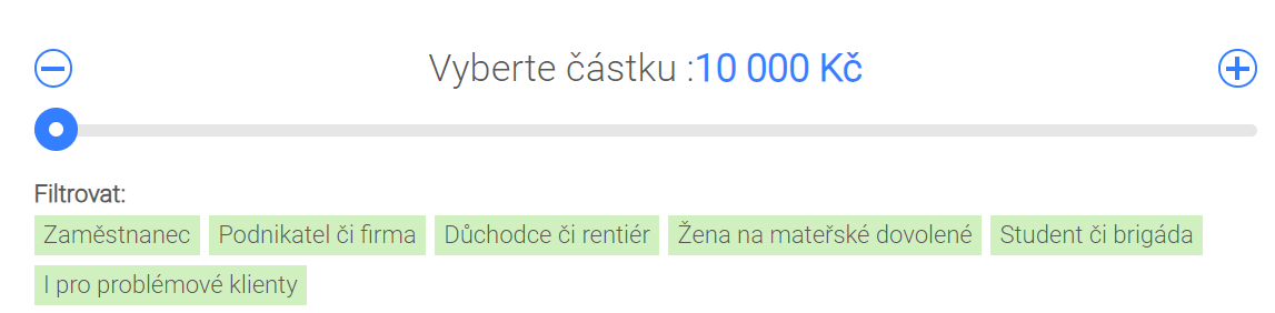 Obrázek srovnávací tabulky bankovních i nebankovních půjček online a ihned na zoomfin.cz