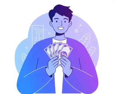 Ilustrace, když jsou vyplaceny peníze.